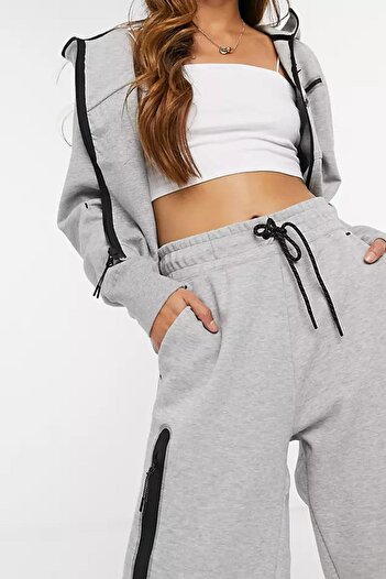 Nike Sportswear Tech Fleece Essential Gri Kadın Eşofman Altı