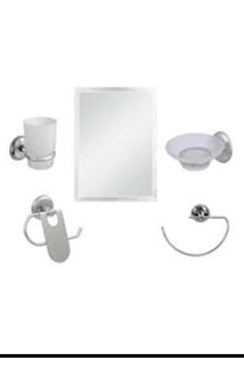 KAPINDA AVM 6 Pieces Mirrored Bathroom Accessory