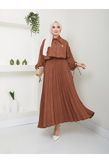 VOLT CLOTHİNG Women's Shirt and Pleated Skirt Set