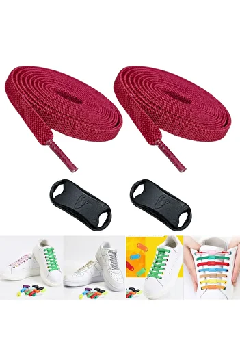 ipekbazaar Takbırak Elastic Shoelaces, Laceless Smart Laces, Claret Red