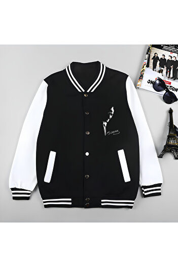 Edizen Atatürk τυπωμένο 100. Έτος Special Series Premium Oversize College Jacket - 100% βαμβάκι