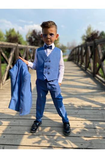 Buse&Eylül Bebe Blue Five Piece Boy Suit