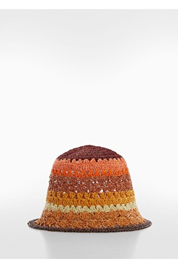 MANGO Woman Natural Fiber Bucket Hat