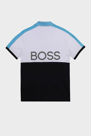 Hugo Boss Cotton Kids Polo Neck T Shirt POLO NECK T SHIRT 25L24/N68 WHITE NAVY