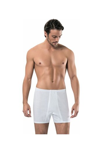 Erdem 1350 Men's White 6-Piece 100% Cotton Cuffed Boxers