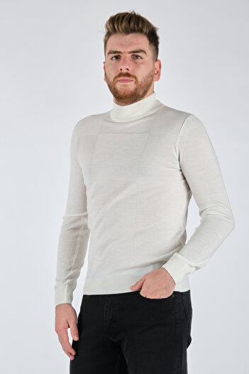 Ecer Turtleneck Long Sleeve Ecru Men's Knitwear75122123
