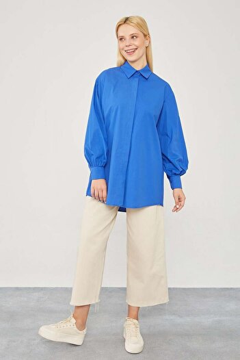 Levidor Saks Oversize Balloon Sleeve Poplin Shirt