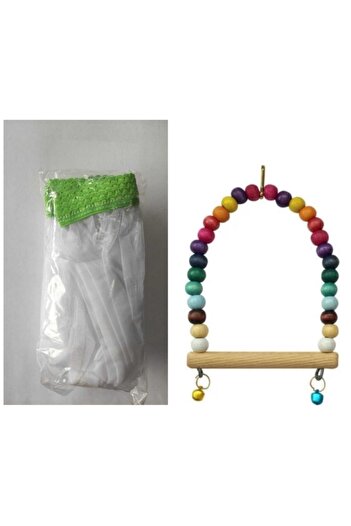 Fatih-Pet Cage Tulle L Size + Beaded Swing