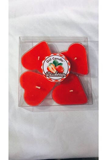 Gül Mum Kalp Mum 5cm 2 mm 4'lü