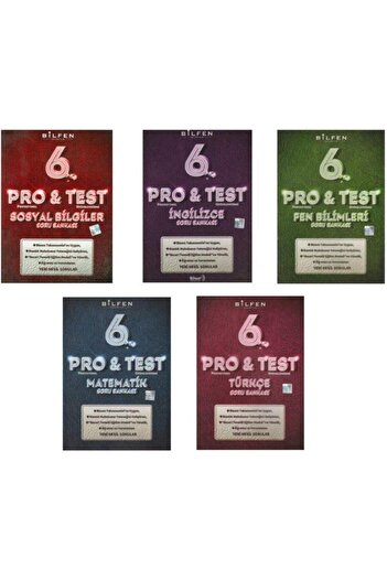 Bilfen Yayıncılık Bilfen 6.sınıf 5li Pro&test Soru Bankası Seti (m-t-f-s-i)
