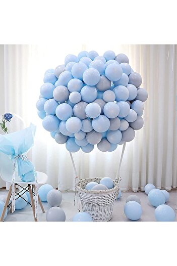 Parti dolabı 30 Pack Blue Macaron Pastel Color Matte Balloon