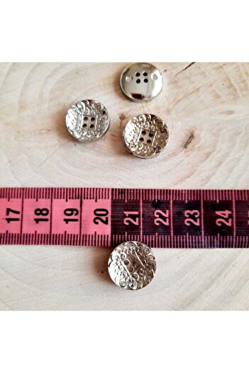canan dizayn Metalized Bowl Patterned Button 15 Mm (20 Pieces)
