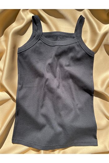 LEYNA BUTİK Tricou de bază din bumbac cu frânghie, guler oval, 2 bucăți, albastru-negru