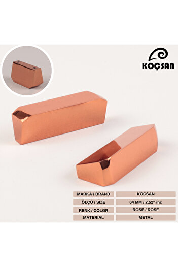KOÇSAN Mâner Cuarț Rose 64 Mm Mobilier Bucătărie Country De Lux Mâner Sertar Dulap