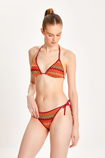 TOO SALTY SWIMWEAR Burgundy Lace Triangle Bikini - Side Tie, Set 24S116ST