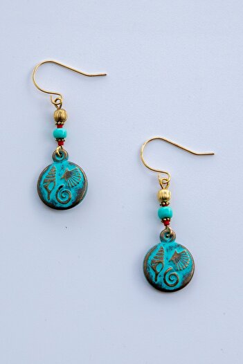 Lila Rosa Turquoise Ethnic Authentic Earrings