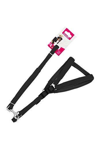 Royalist BLACK Large Size Soft Textured Chest Collar and Travel Strap Set 2.5 cm x 120 cm (50cm chest)