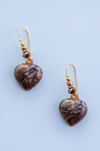 Lila Rosa Ethnic Authentic Earrings - Heart Figured