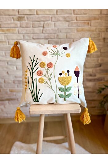 SWITA Home Design 4-Piece Combination Punch Embroidered Throw Pillow Cover (panch)