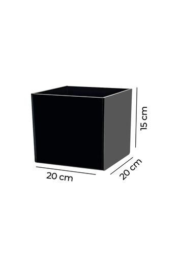 Trend Pleksi 20CM x 20CM x 15CM Black Coverless Storage Box - Multi-Purpose