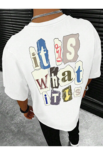 BukuriCO Men's Summer It Is What It Is Printed Oversize T-Shirt