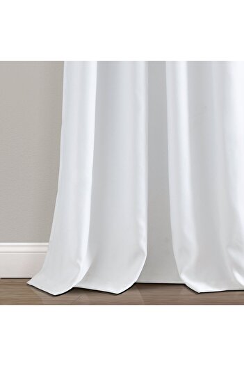 yağmur zebra Modern White Satin Plain Sunshade Curtain - Pleatless