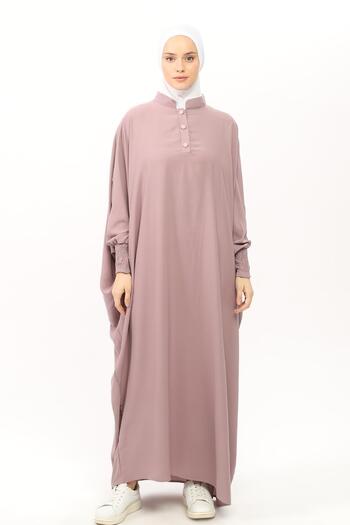 Altobeh Medina Silk Abaya Ferace - Hijab Dress with Judge Collar and Bat Sleeves