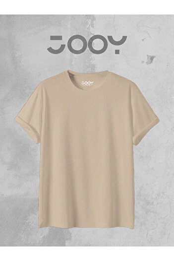 Jooy Company Μπεζ Oversize Wide Fit Απλό Unprinted Basic Tshirt