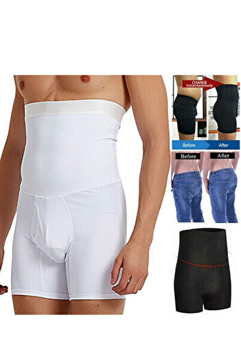 FOREVER MORE Waist Slimming and Firming Men's Boxer Corset White Color