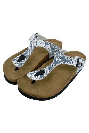 Dogo Women's Vegan Leather Blue Slippers - Life is Beautiful Design