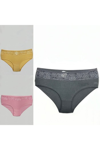 Clara Butik 3-Piece Women's Panties Recovery High Waist Lace Bato (Extra Soft and Flexible)