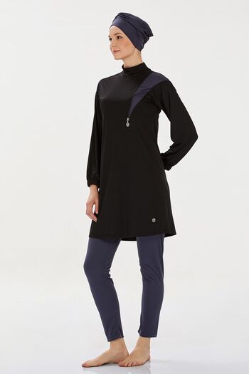 REMSA Lycra Full Covered Hijab Μαγιό Rozamay Area 9238 Μαύρο