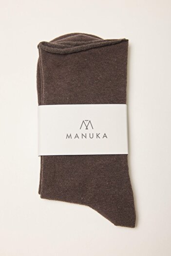 Manuka ЧОРАПИ БЕЗ ЛАСТИЦИ ЧЕРНО КАФЕ