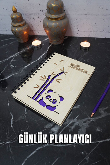 markcat Panda Wooden Schedule Book - Undated Agenda - Daily Planner (PLANING BOOK) A5 Planner