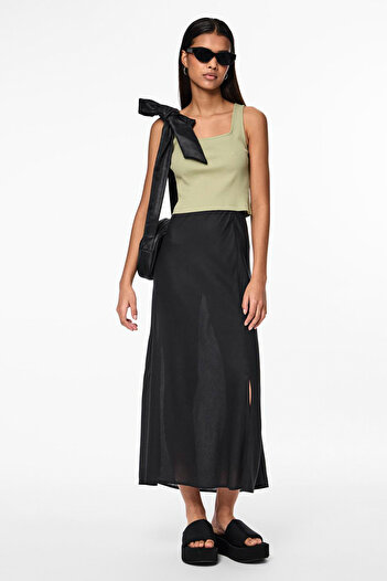 PIECES PCNYA HW LONG SLIT SKIRT BC