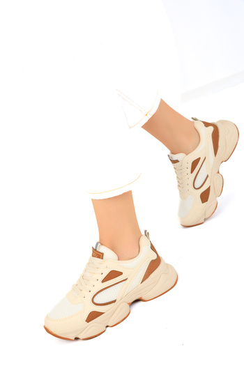 SOHO Beige-Tan Women's Sneakers 17226