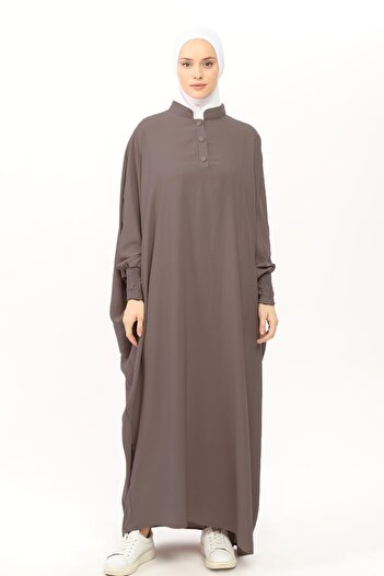 Altobeh Women's Medina Silk Abaya Ferace Dress with Judge Collar Bat Sleeve Hijab Dress
