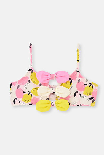 Eros Girl's Lemon Patterned Strapless Bikini Set