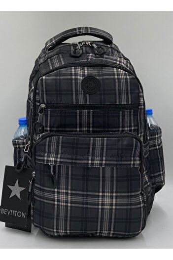 Bevitton Water Repellent Fabric School Bag Unisex School Backpack A3113 Plaid