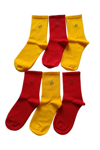 stellare Colorful Fruity Tennis College Seamless Socks 6 Pairs