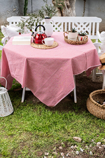 Morlay Comfortable Cotton Picnic Mat - Cafe, Restaurant and Tableware Cloth, Multi-Purpose Gingham Pattern