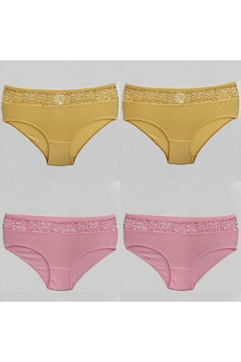 Clara Butik 4-Piece Women's Panties Recovery High Waist Lace Bato (Extra Soft and Flexible)
