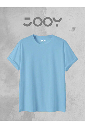 Jooy Company Μπλε Oversize Φαρδιά Εφαρμογή Απλό Μπλουζάκι Basic Unprinted