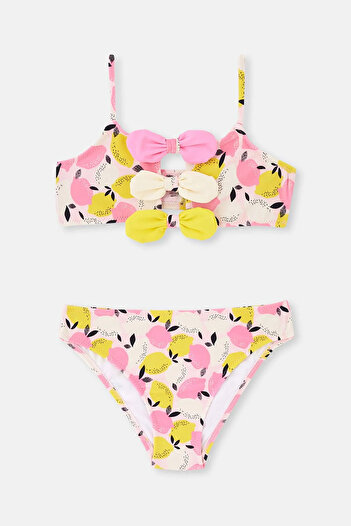 Eros Girl's Lemon Patterned Strapless Bikini Set