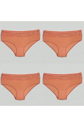 Clara Butik High Waist Lace Recovery Women's Panties Set of 4 - Extra Soft and Flexible