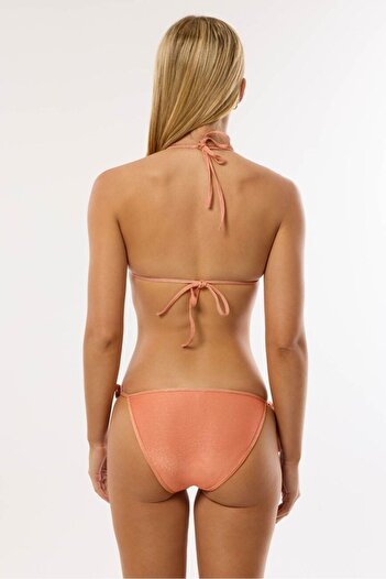 AYYILDIZ 4607 Bronze Sequin Embroidered Bikini Set