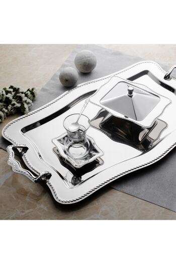 Nehir Chain Plain Tea Serving Presentation Set 28 Pieces (without cup)