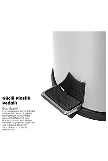 Maxiflow Maxıflow 5 Lt Krom Micro Pedallı Çöp Kovası