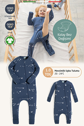 Elele EleleLife Mevsimlik Çoçuk/Bebek Uyku Tulumu 1 Tog İndigo Pato