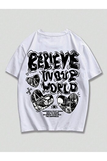 Mad&Calf Μπλουζάκι Unisex Believe με στάμπα με λαιμόκοψη